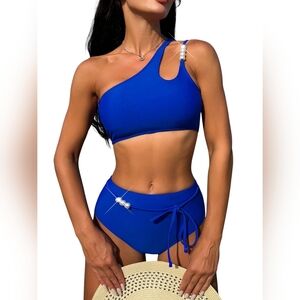 SHEIN Royal Blue One-Shoulder Bikini